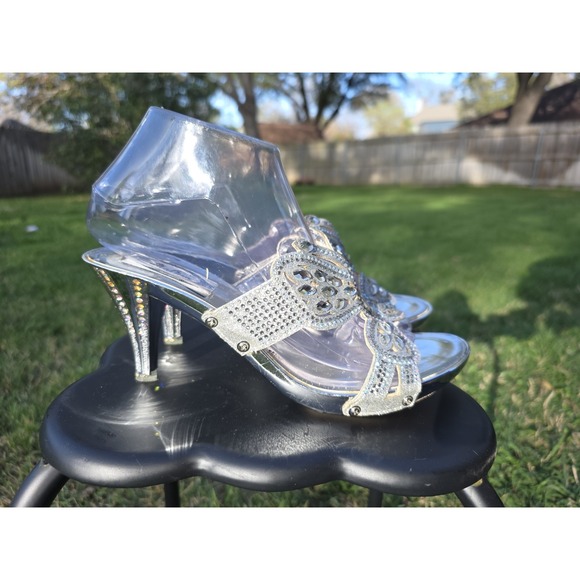 Italina by Summer Cutout Rhinestone Slide Sandals Mule Size 8 - Picture 8 of 12